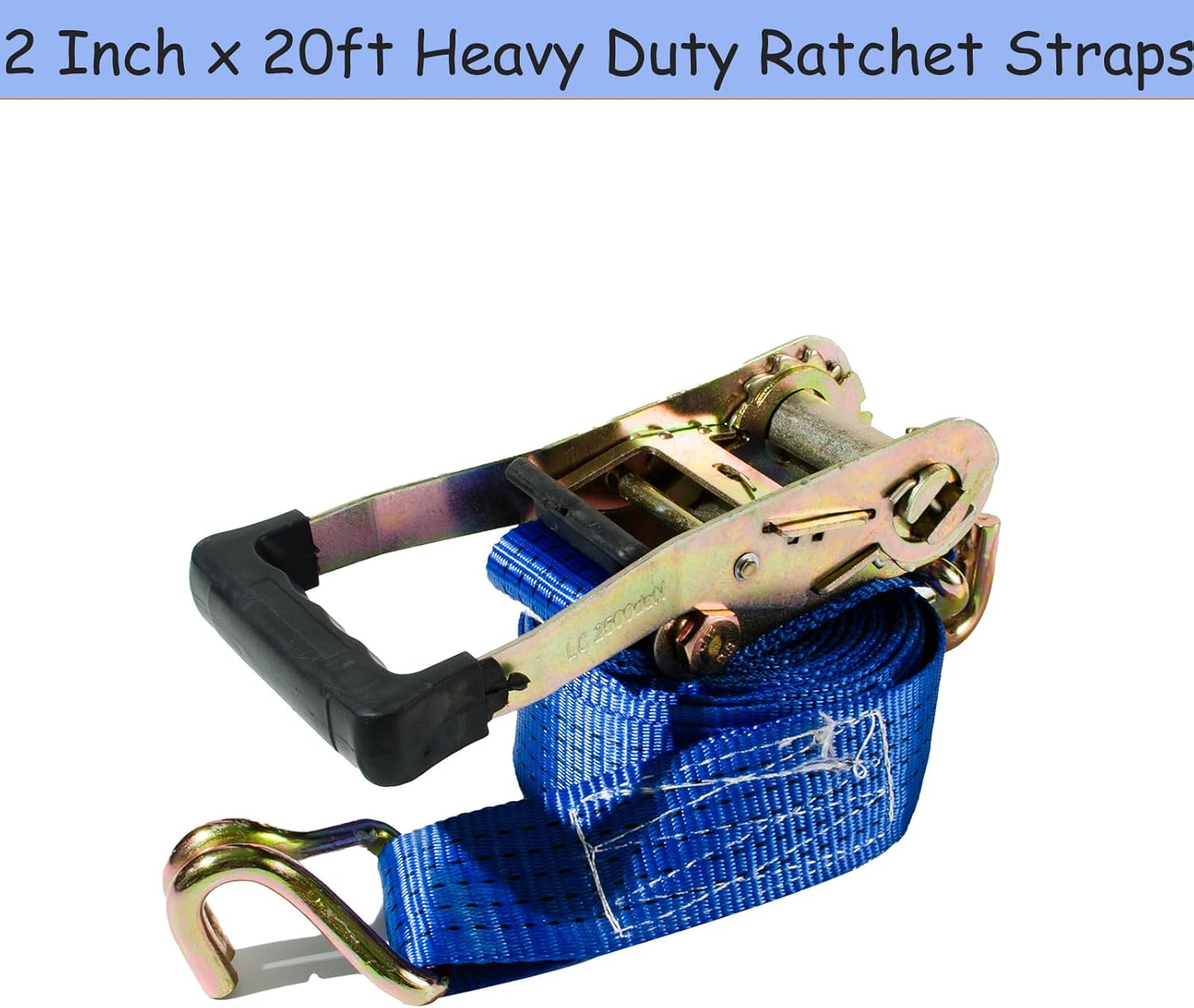 4 Pack 2 Inch Ratchet Straps Heavy Duty, 8800lbs Break Strength, 20ft Tie Down Straps Ratchet with Double J Hook, Cargo Ratchet Straps for Truck, Trailers, Motorcycle