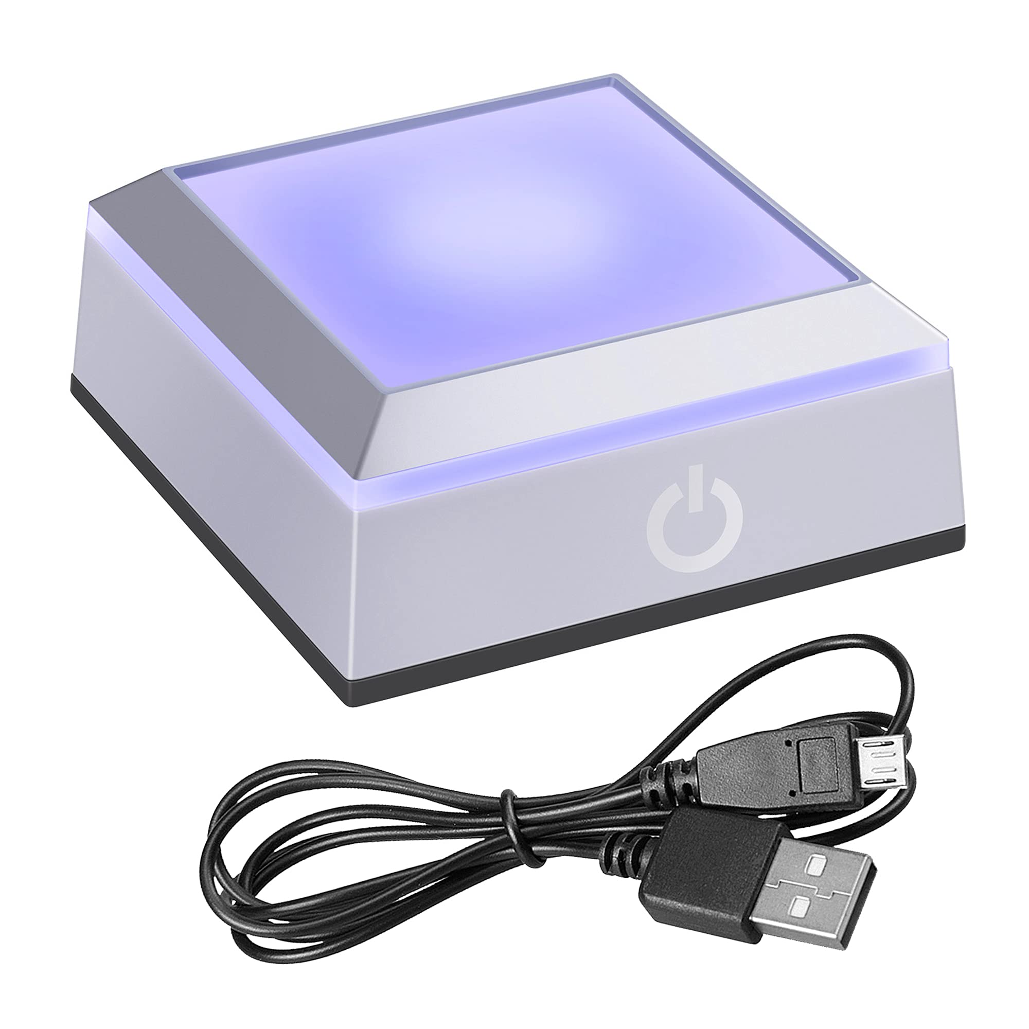 hochance LED Colorful Light Change Base,Touch Switch Display Pedestals Multicolor Show for 3D Crystal Glass Acrylic or Transparent&Translucent Materials (2.7inches,Square Stand with Flat Surface)