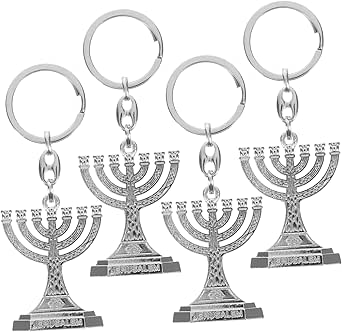 MAJORMENCH 4pcs Hanukkah Candle Holder Keychains for Women Vintage ...