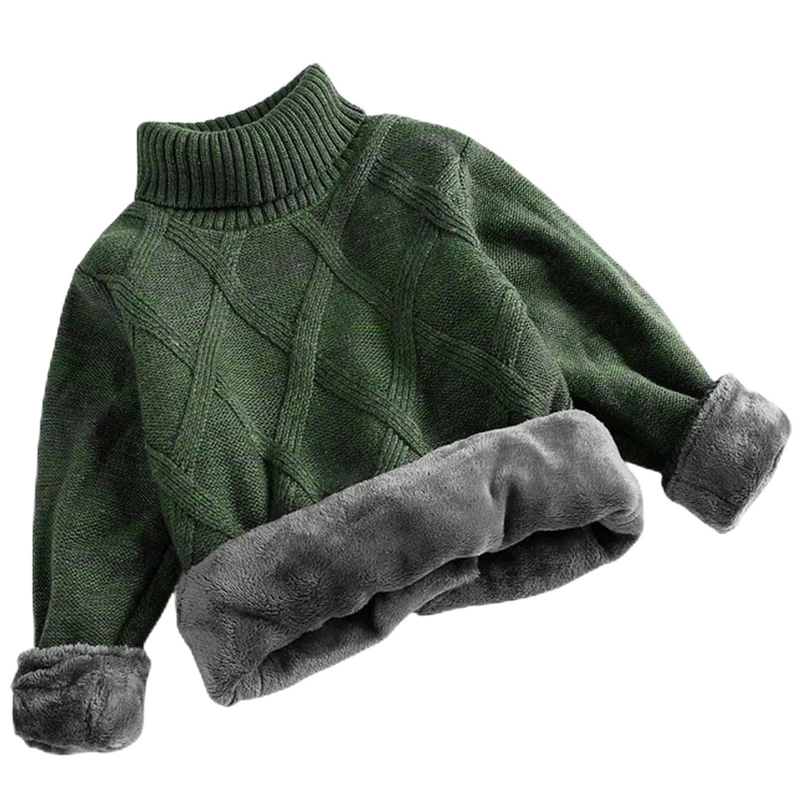ZONTO Ropa Interior de Invierno para niños Suéter De Terciopelo para Niños Suéter De Algodón para Niños Suéter De Cuello Alto para Niños Otoño E Invierno