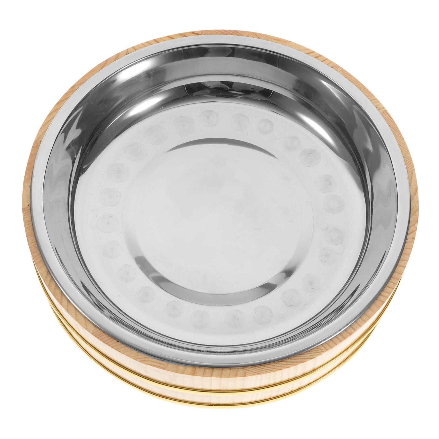 NAMOARLY 1 PC Bibimbap Food Tray Kit Crawfish Japanese Rice Cutlery Tray Hangiri Salmon Sushi Rice Barrel Rice Mixing Bucket Food Storage Plate Korean Rice Mix Bucket Stainless Steel