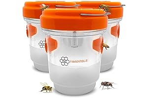 Bumble Bee Deterrent, 3 Pack Outdoor Traps for Flying Insects with Solar LED Light