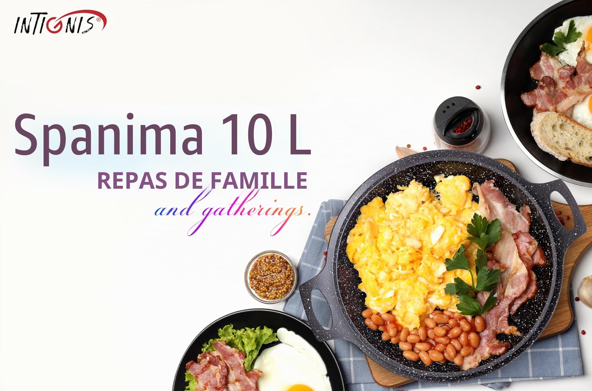 Cocotte avec couvercle – Grande 32 cm | 10 litres | 15 pouces – Compatible induction – Revêtement antiadhésif en céramique GREBLON sans produits chimiques