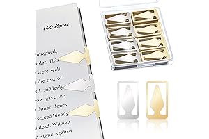 The Book Line Markers Gold: 100 Count Bookmark Set for Teachers