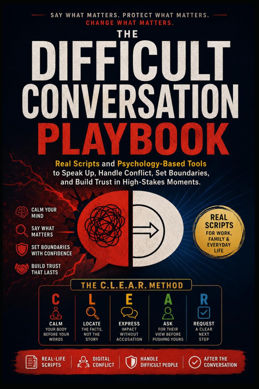 The Difficult Conversation Playbook: Real Scripts and Psychology-Based Tools to Speak Up, Handle Conflict, Set Boundaries, and Build Trust in High-Stakes Moments