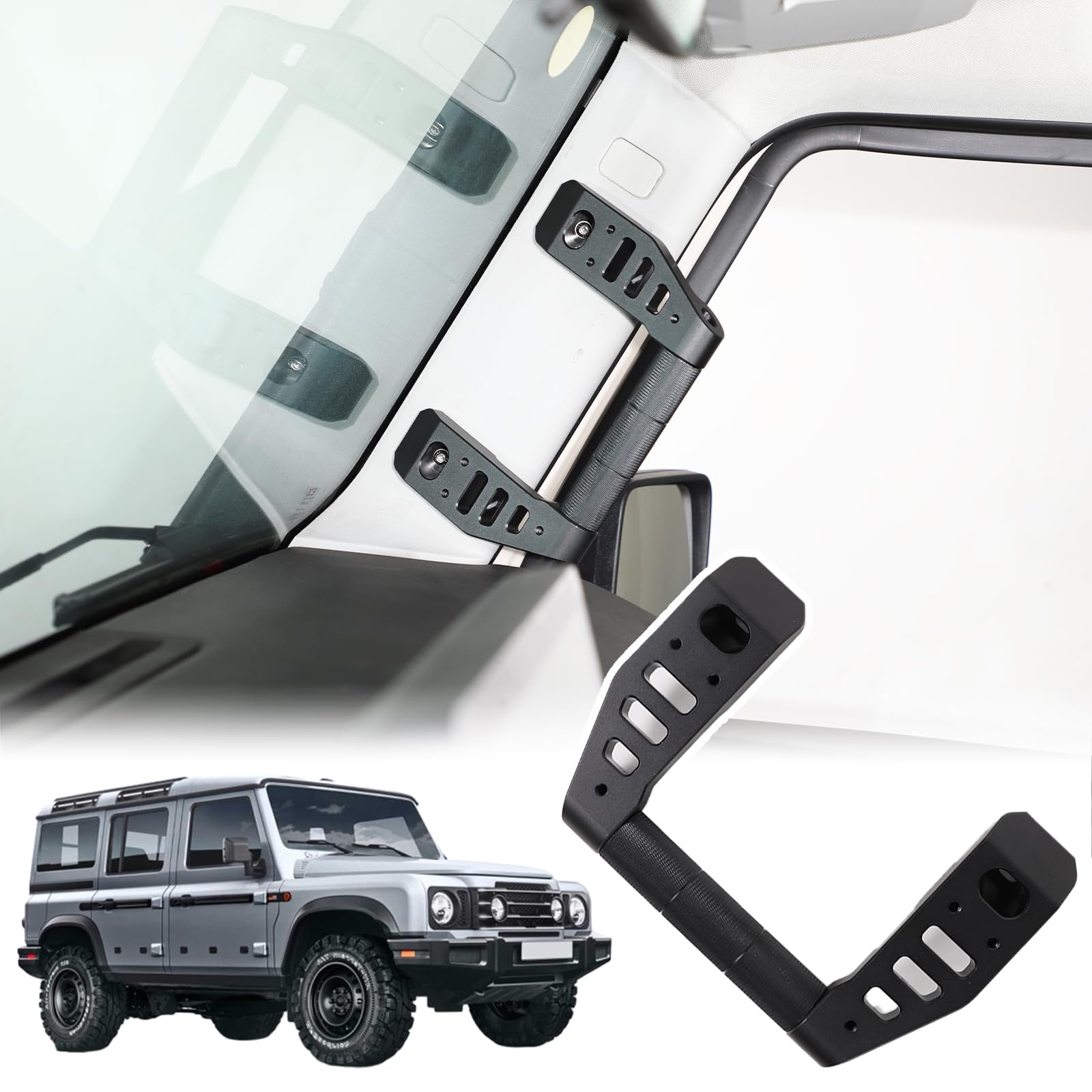 Car A-Pillar Grab Handle Grip Kit Compatible with INEOS Grenadier 2022-2024 Aluminum A-Pillar Grip Handle Car Interior Replacement