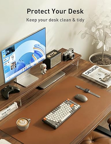 Miniatura 101 de Aothia Tapete protector de escritorio, alfombrilla para mouse, antideslizante, impermeable, de piel sintética, secante de escritorio, para Verde