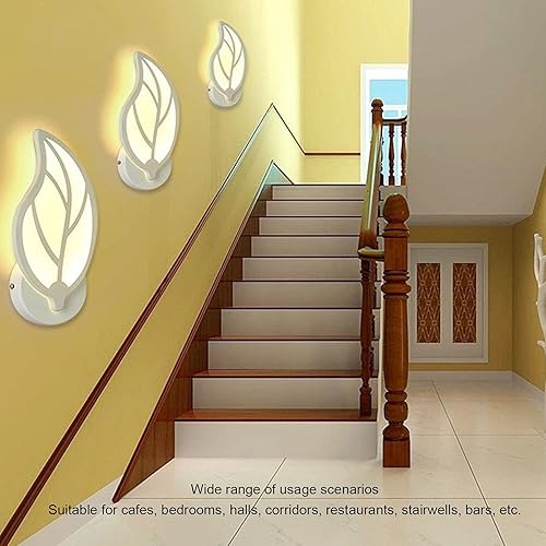Miniatura 6 de Hyuduo LED Wall Light Night Lighting Bedroom Lighting Wall Lamp Lighting Unique LeafShaped Design with Acrylic + Iron for Cafe Hall Corridor Indoor