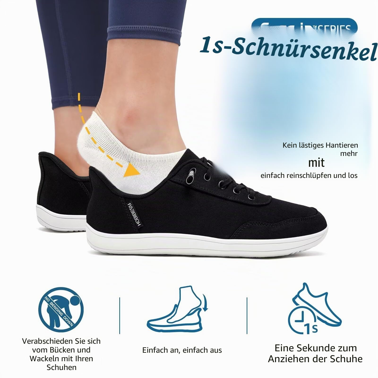 HOBIBEAR Unisex Barfußschuhe, Breite Zehenbox, Hands-Free Slip-On-Schuhe