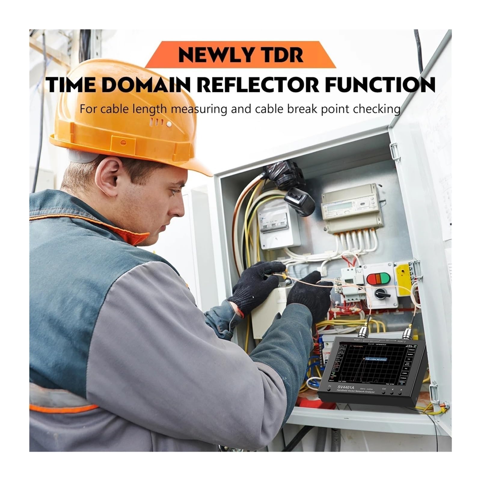 Analizator sieci wektorowych, SV4401A 7 "dotykowy wyświetlacz LCD 50 KHz-4,4 GHz NanoVNA VNA wektorowy sieciowy analizator antenowy UHF HF VHF SWR 100db dynamiczny Tester VNA Pomiar parametrów S, SWR