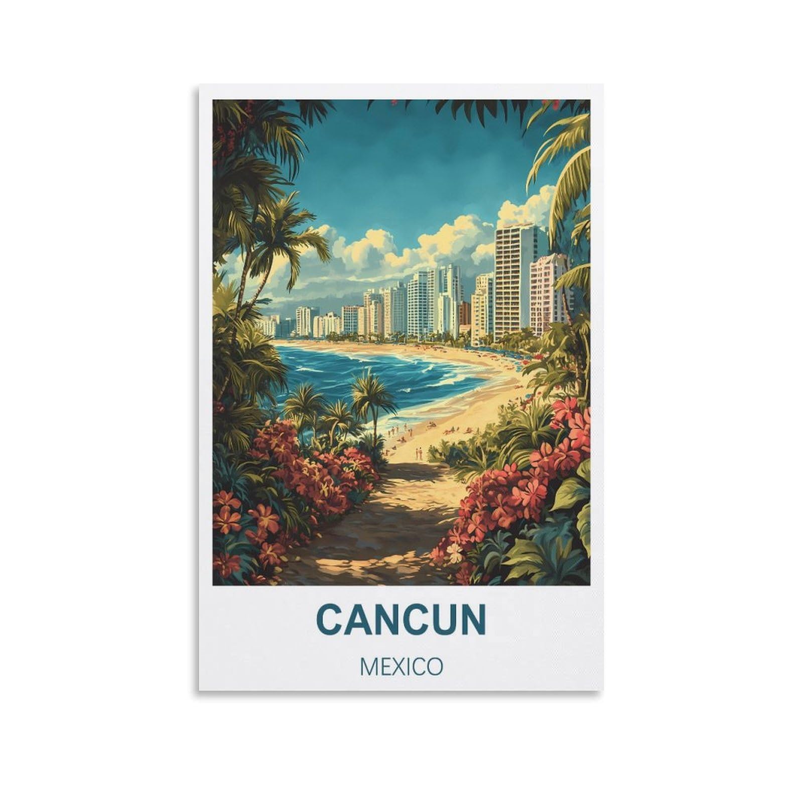 Jigsaw Puzzles for Adults，Cancun Mexico Puzzles Micro Pieces Challenging Difficult Puzzles Christmas Birthday Gift Game Toys 70x100cm
