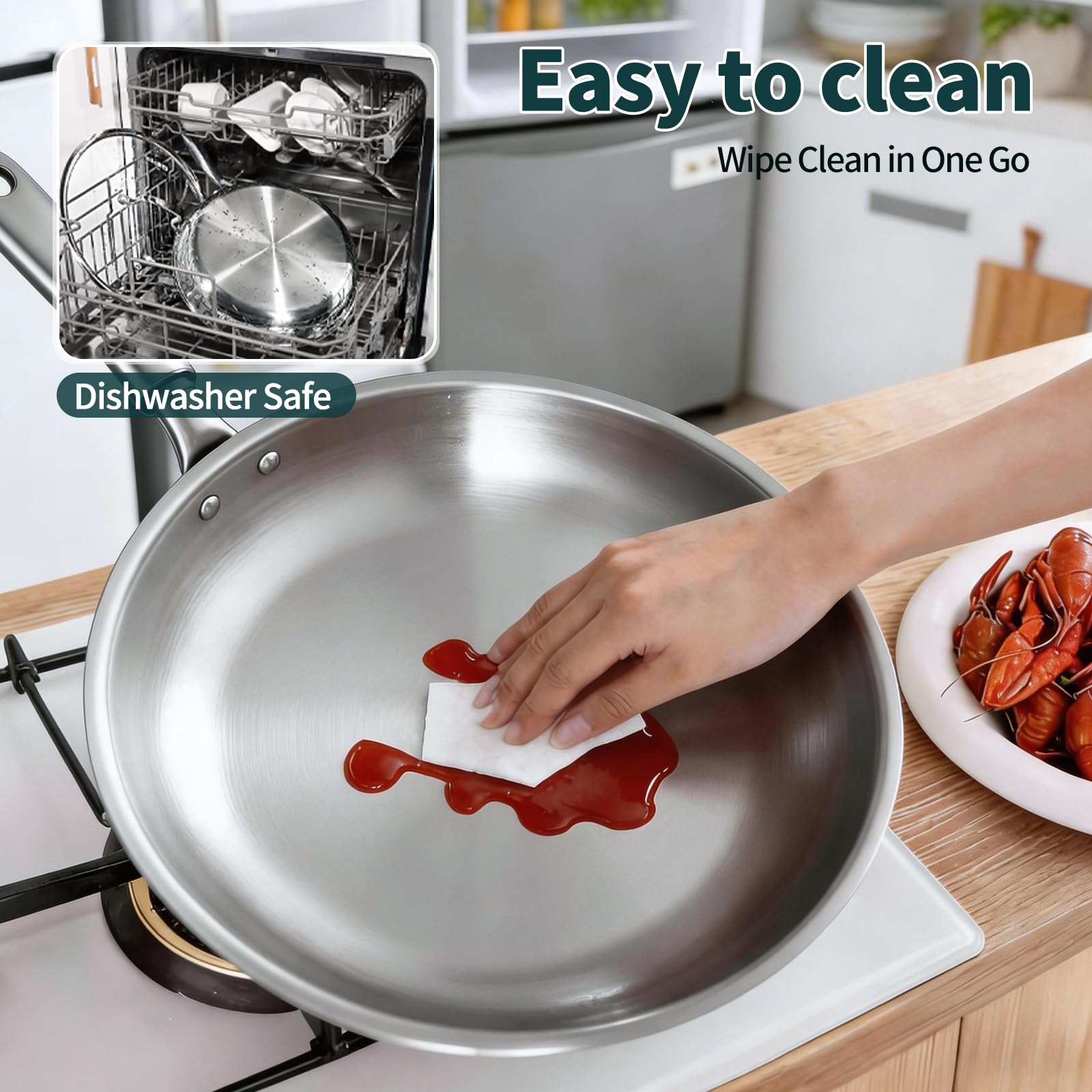 Titan Pfanne, Poêle en Titane Martelé pro avec Couvercle, Non Couché (Ptfe &Pfoa), Tous Feux Dont Induction, Passe au four et au Lave-vaisselle (30cm)
