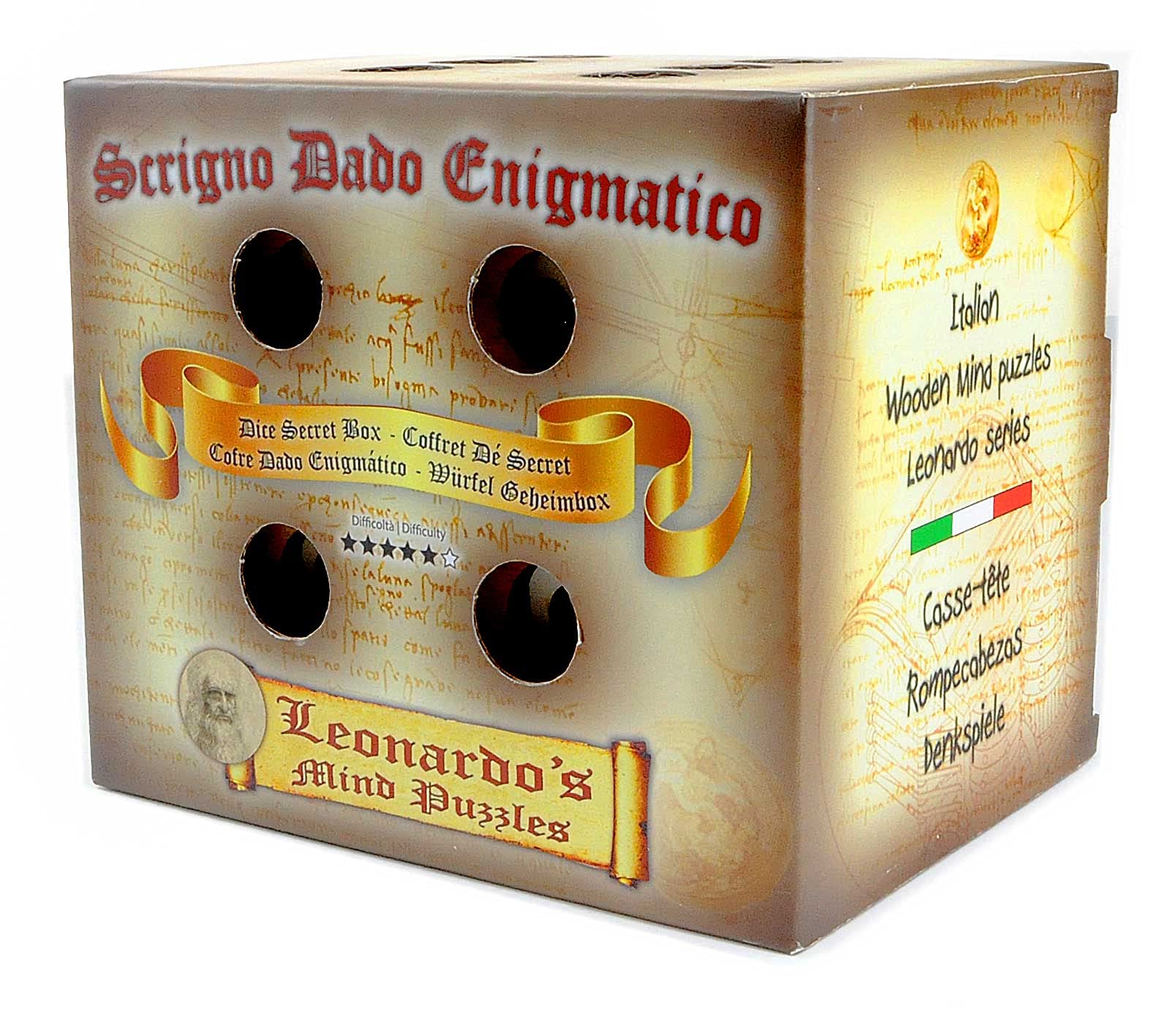 Logica Puzzles Art. Dice Secret Box Wooden Brain Teaser Secret Safe