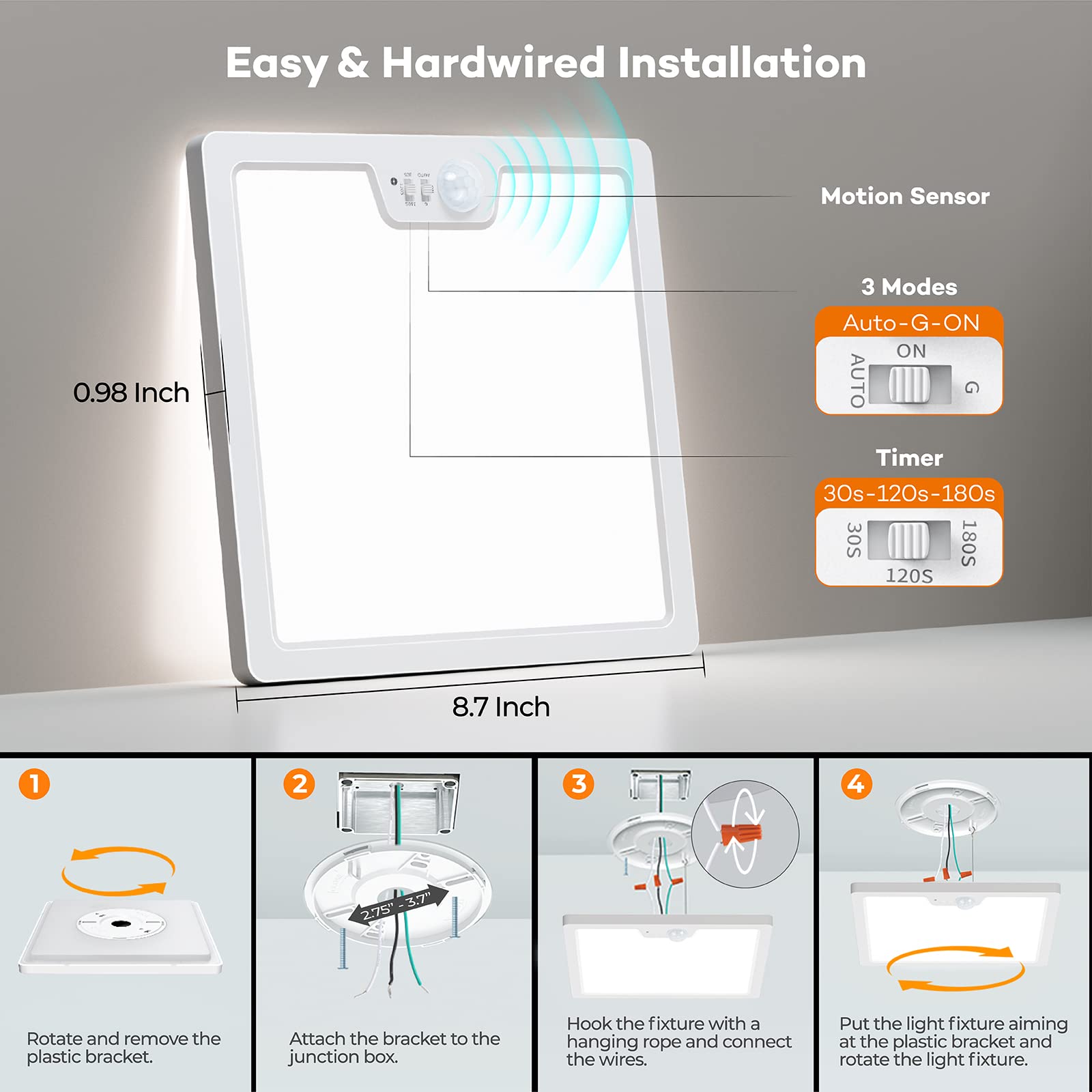 Square Shaped Ceiling Mount Motion Sensors