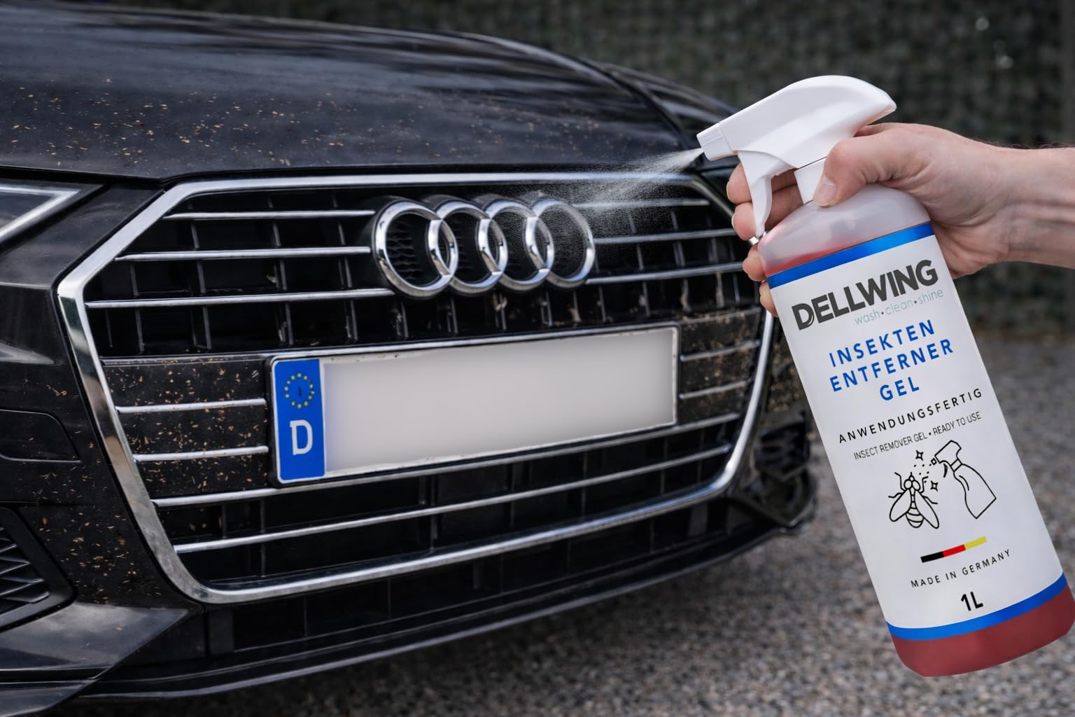 DELLWING Detergente per Insetti concentrato 10 l, rimuovi Insetti per Auto, per Vernice, Vetro e plastica, Ideale per Il pretrattamento Prima del Lavaggio, Made in Germany