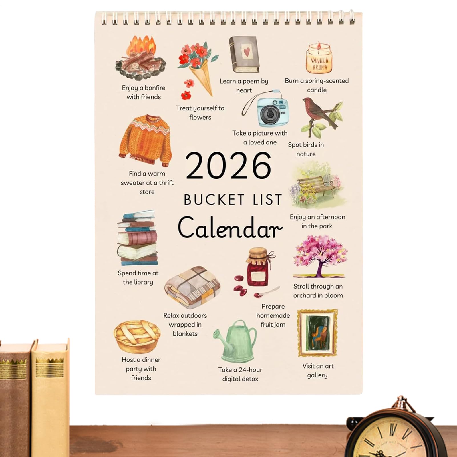 12 Month Wall Calendar, Inspirational Goal Planner, 12 Month Calendar Wall Mount, for Teens Adults Girls Students Kids Women Classroom Living Room Bedroom