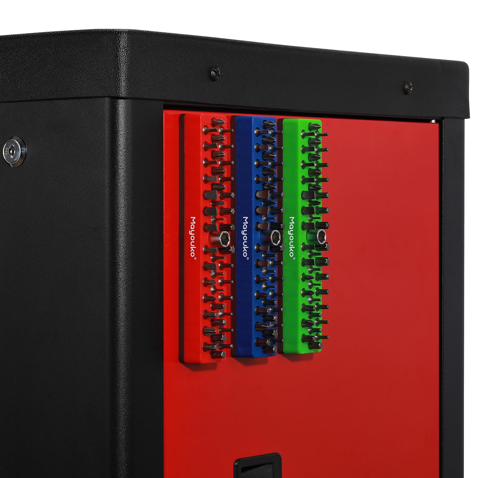 Mayouko 3 PCS 1/4" Magnetic Hex Bit Holder Rack Organizer, 129 Holes, 3 Racks, Magnetic Bit Holder with Magnet Base for Screwdriver Bits