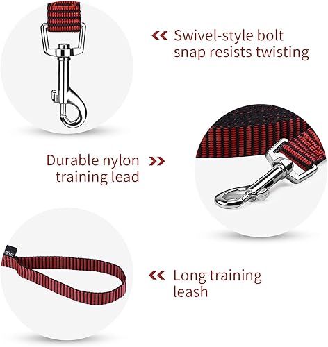 Miniatura 3 de Hi Kiss - Correa de entrenamiento para perros y cachorros de 15 pies, 20 pies, 30 pies, 50 pies, 100 pies, ideal para entrenamiento, juego,
