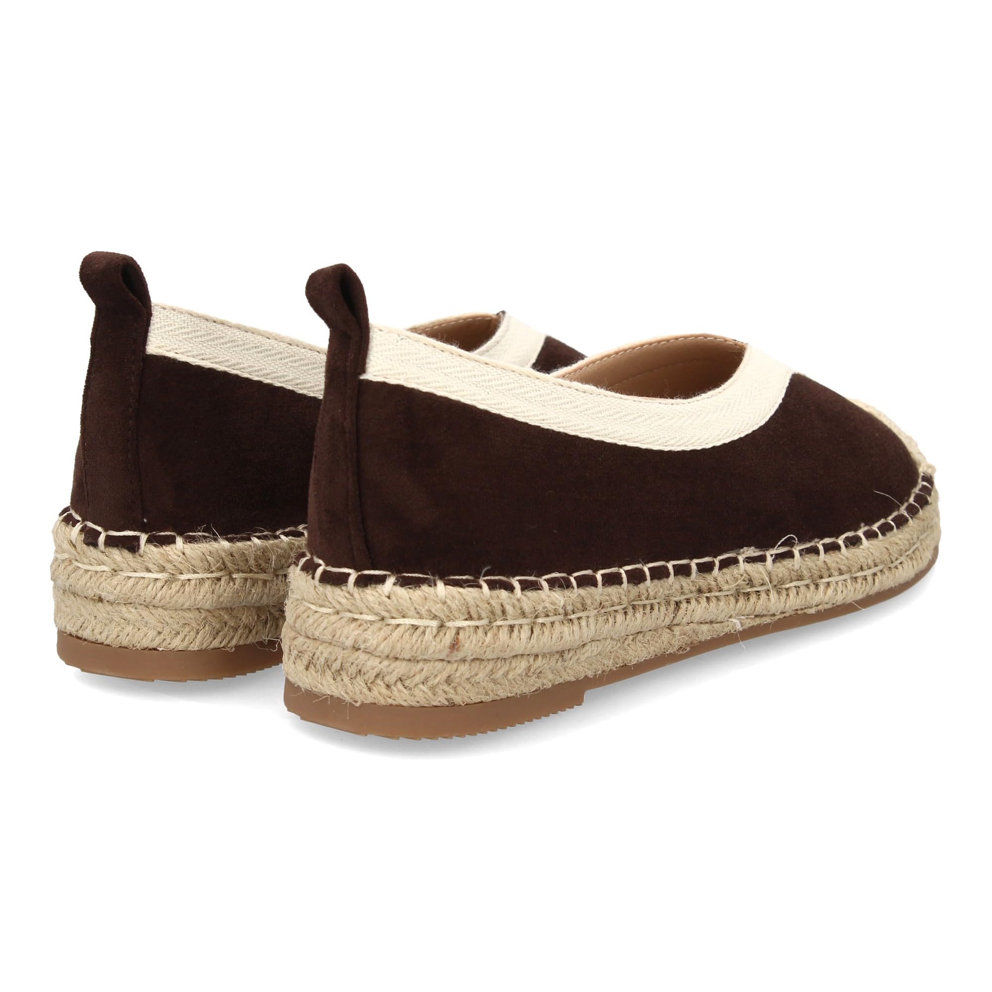 shoes&blues.es Alpargata Plana de Estilo Tradicional para Mujer, Punta Cerrada, sin Cierre. Suela Acolchada y Cuna Comoda, Ribete y la Suela de Yute, Ideal Primavera Verano.