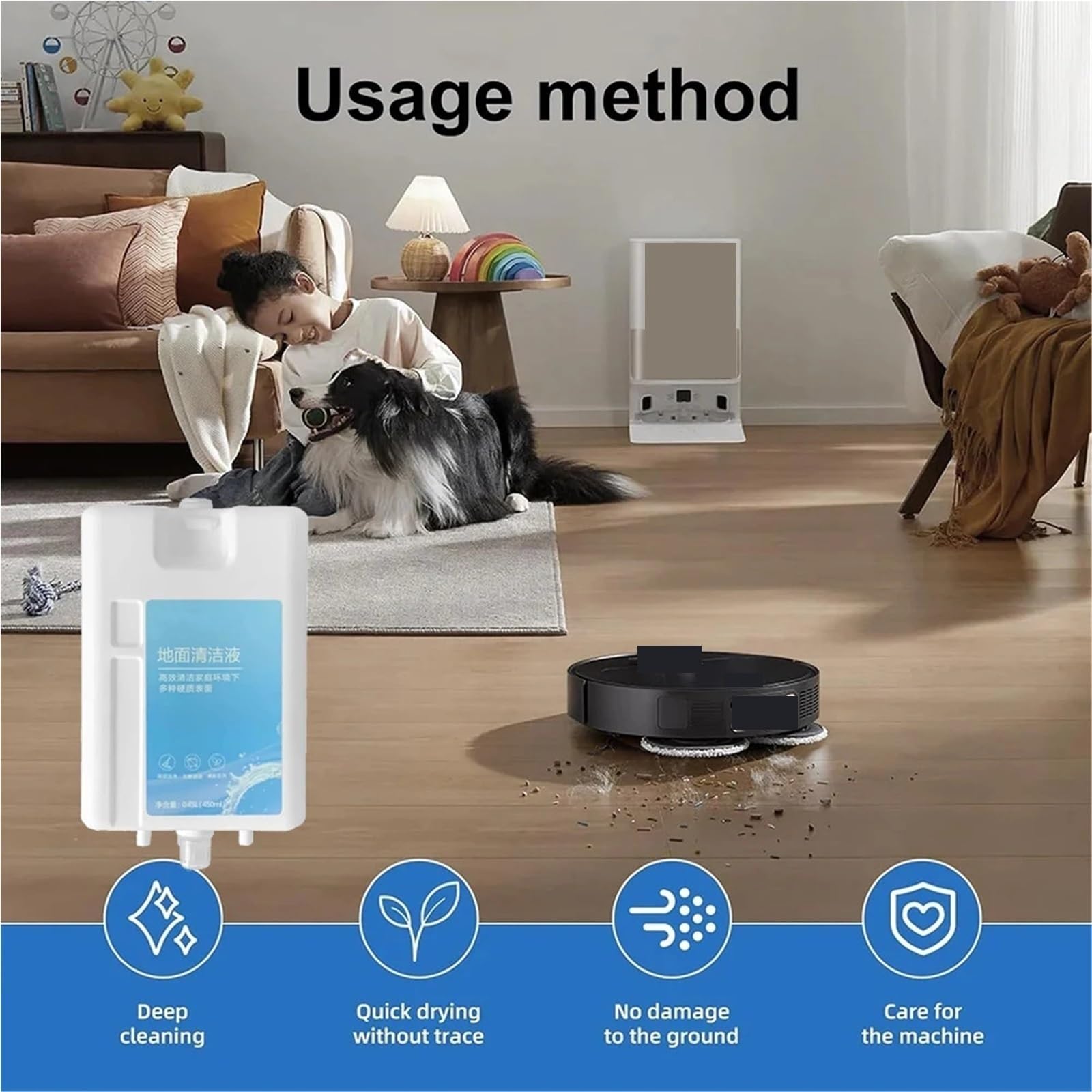 Cartucho De Solución De Limpieza De 450 Ml, Pieza De Repuesto for Limpiador De Pisos Multisuperficie, Compatible Con Robot Aspirador Dreame L20 Ultra / L10 Prime(3-pack)