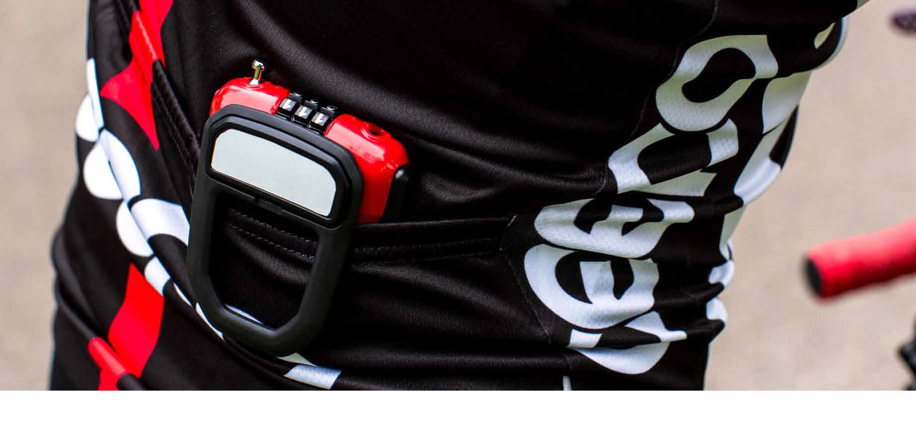 Hiplok FX, Zapięcie linkowe, Unisex, RED, Długość zapięcia 100 cm