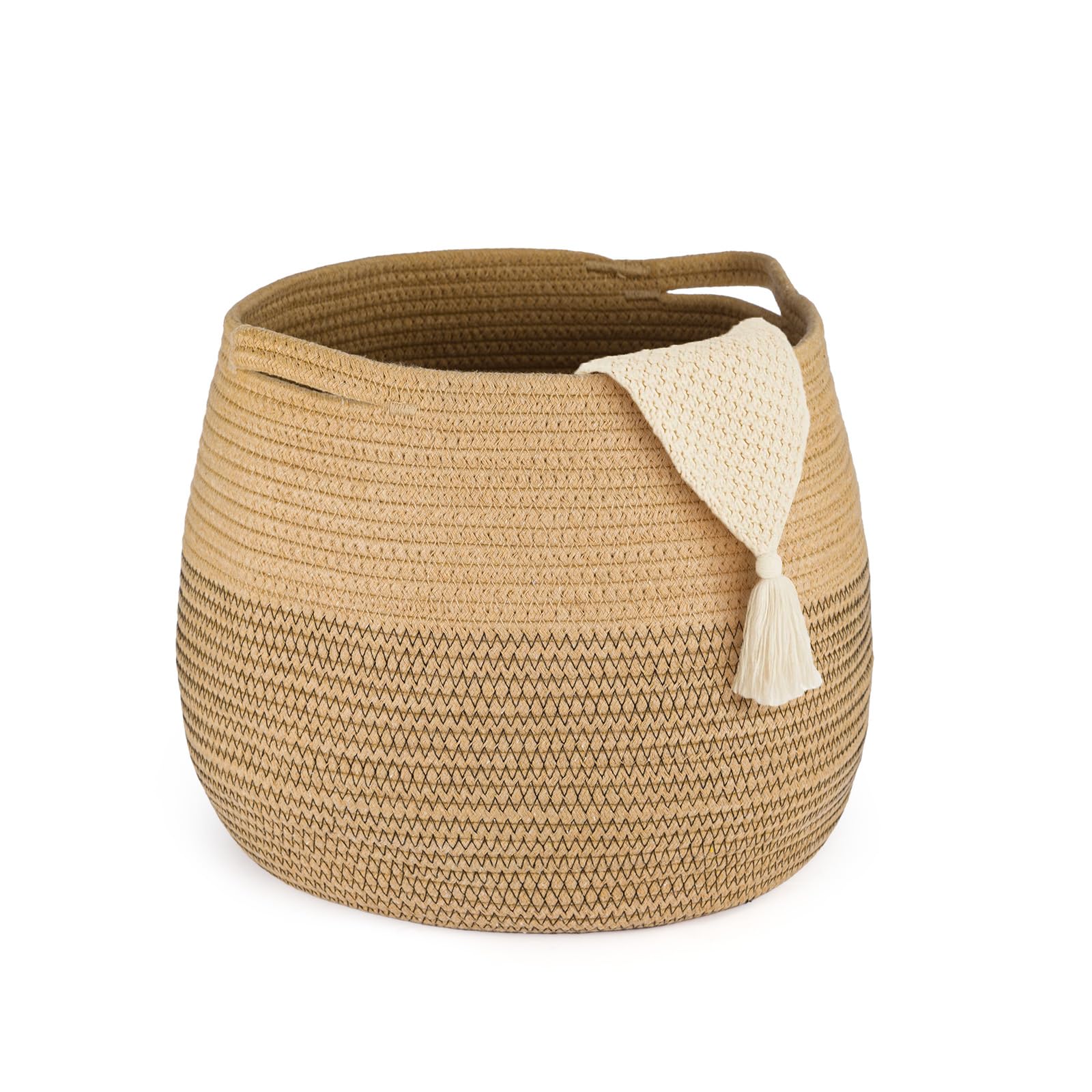 SUNNYNEST Woven Storage Basket Cotton Rope Woven Baskets Laundry Basket for Toys, Books, Shoes with Handle Basket for Home Bathroom Living Room