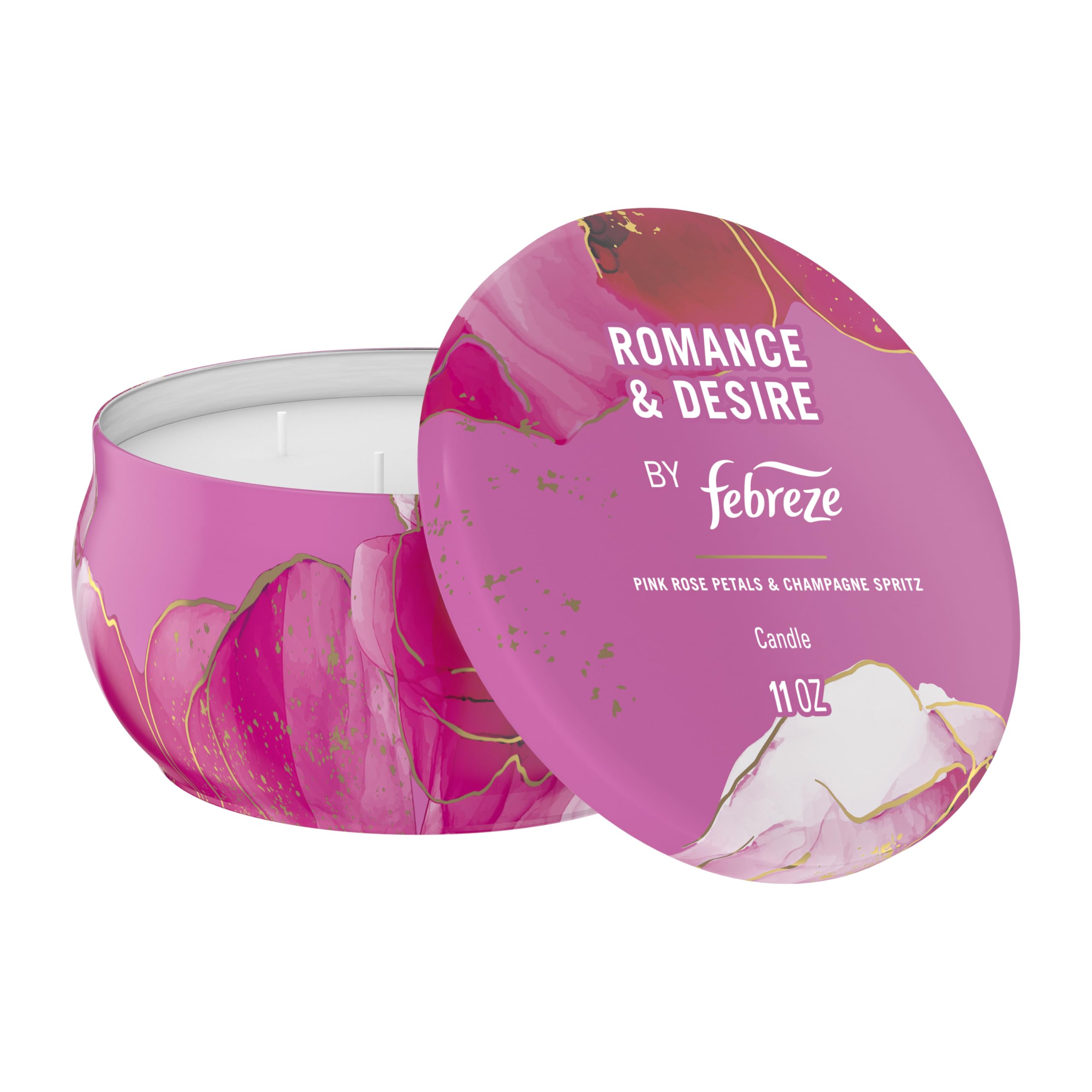 Febreze Scented Candle Romance Desire Scent 11 oz 4 Wick Candle Single Pack