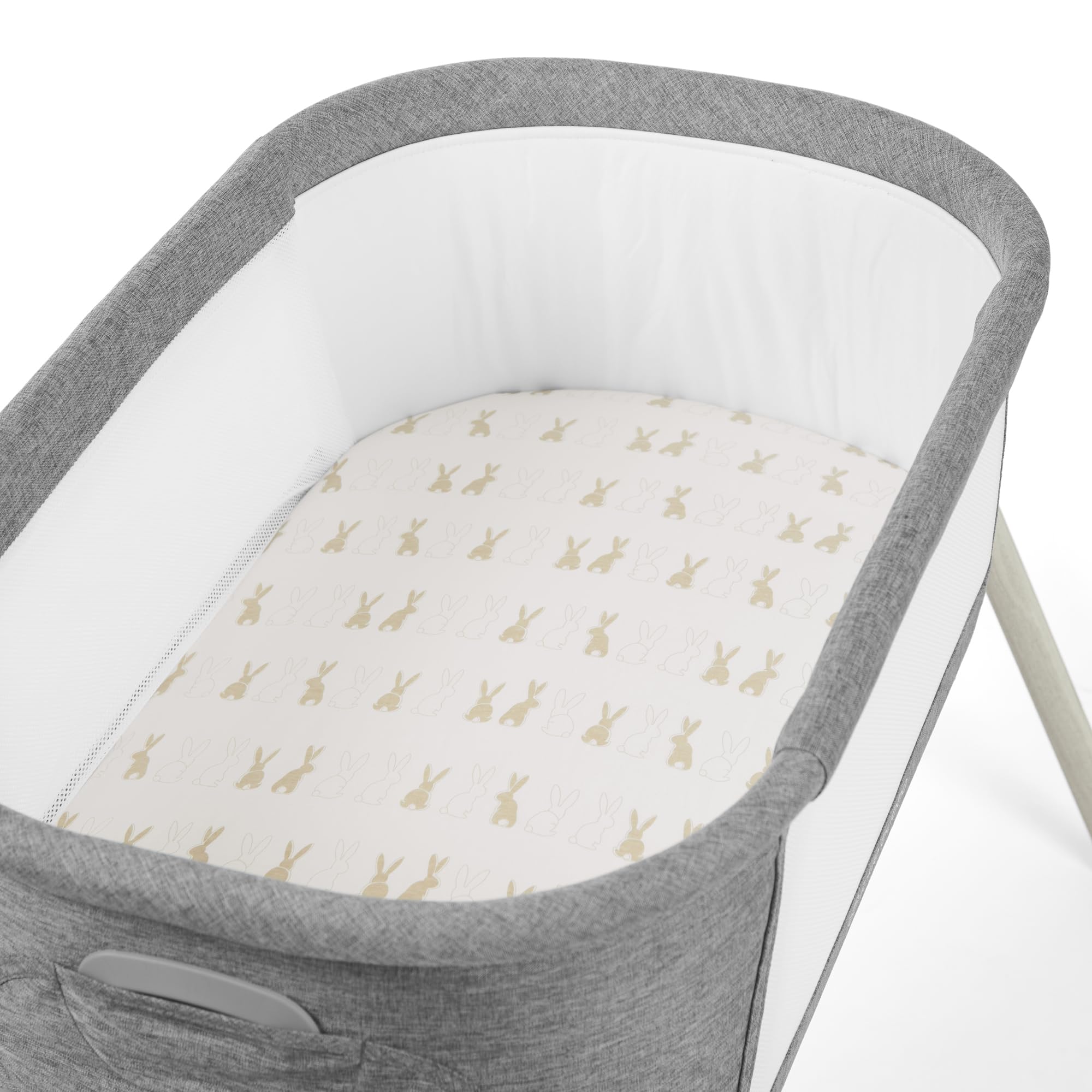 Ickle Bubba 2 Pack Fitted Sheets (Bunnychino), 100% Soft Cotton, 61cm x 100cm, Compatible with Bubba&Me Bedside Crib, Drift - Image 2