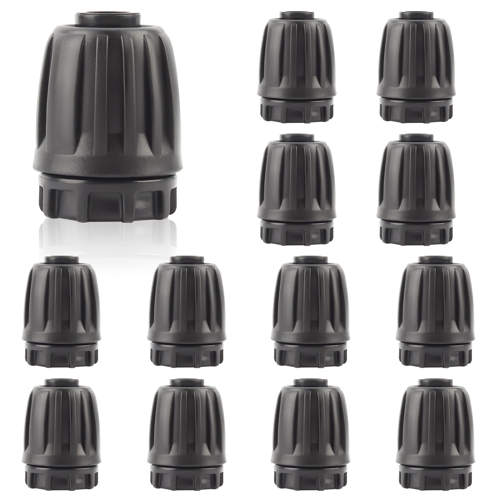 TOROKOM 1/2" Irrigation Fittings Drip Irrigation End Cap for Drip Tubing Anti-Drop Irrigation Fitting End Plug for Garden Patio Supplies(12Pcs)