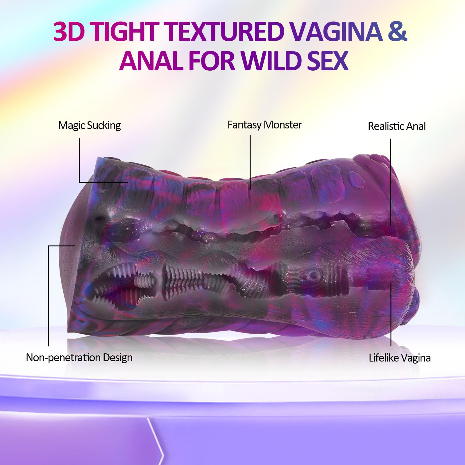 Masturbâteur Homme Mains Libres Sex Toys,Masturbeuse Masculin Cul Poche Chatte Anal Vaginette Réaliste Silicone Souple,Masturbateur Cup Succion Monstre Fantaisie Entraîneur Pénis Pocket Pussy Sextoyse