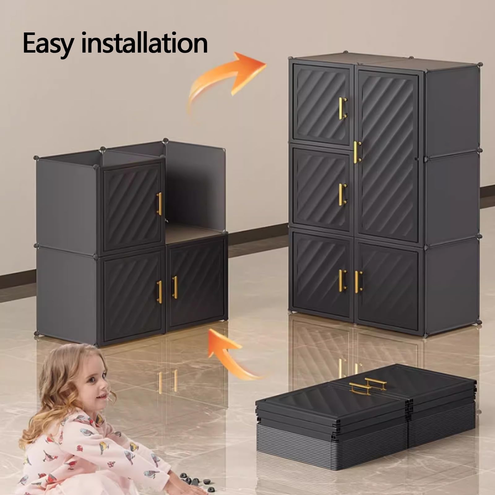 Cabina Armadio Componibile Angolare con Barra Appendiabiti Armadio Piccolo Camera da Letto Salvaspazio Grande Capacità per Dormitori e Appartamenti(75 * 47 * 139cm)