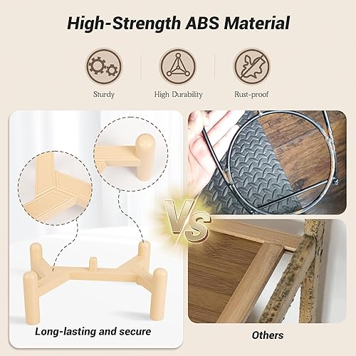 Miniatura 4 de Juego de cuencos elevados de cerámica para perros, juego de cuencos elevados para alimentos y agua, cuencos dobles para perros con soporte