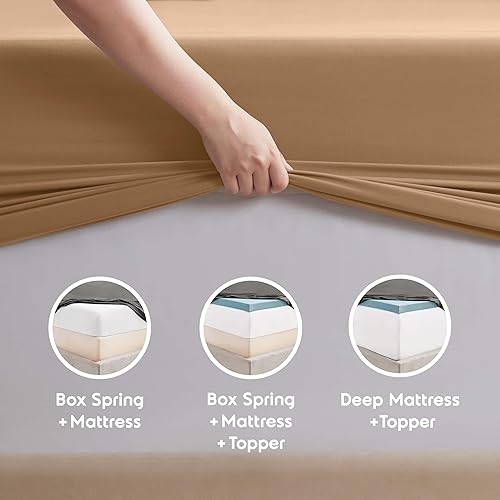 Miniatura 8 de Nestl Juego de sábanas de 6 piezas de microfibra suave con bolsillos extra profundos, sábanas y fundas de almohada resistentes a la decoloración,