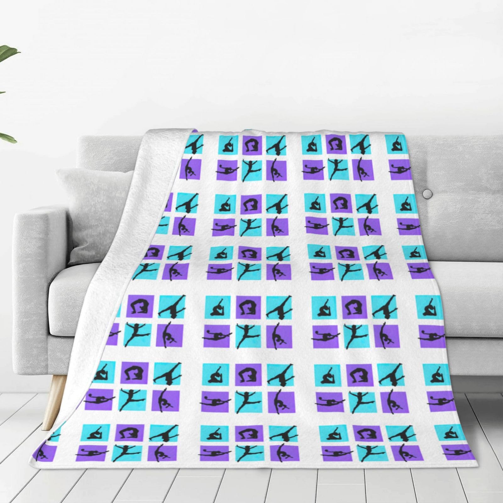 Couverture flanelle 152x127 cm gymnastique WURTON pour lit et canapé