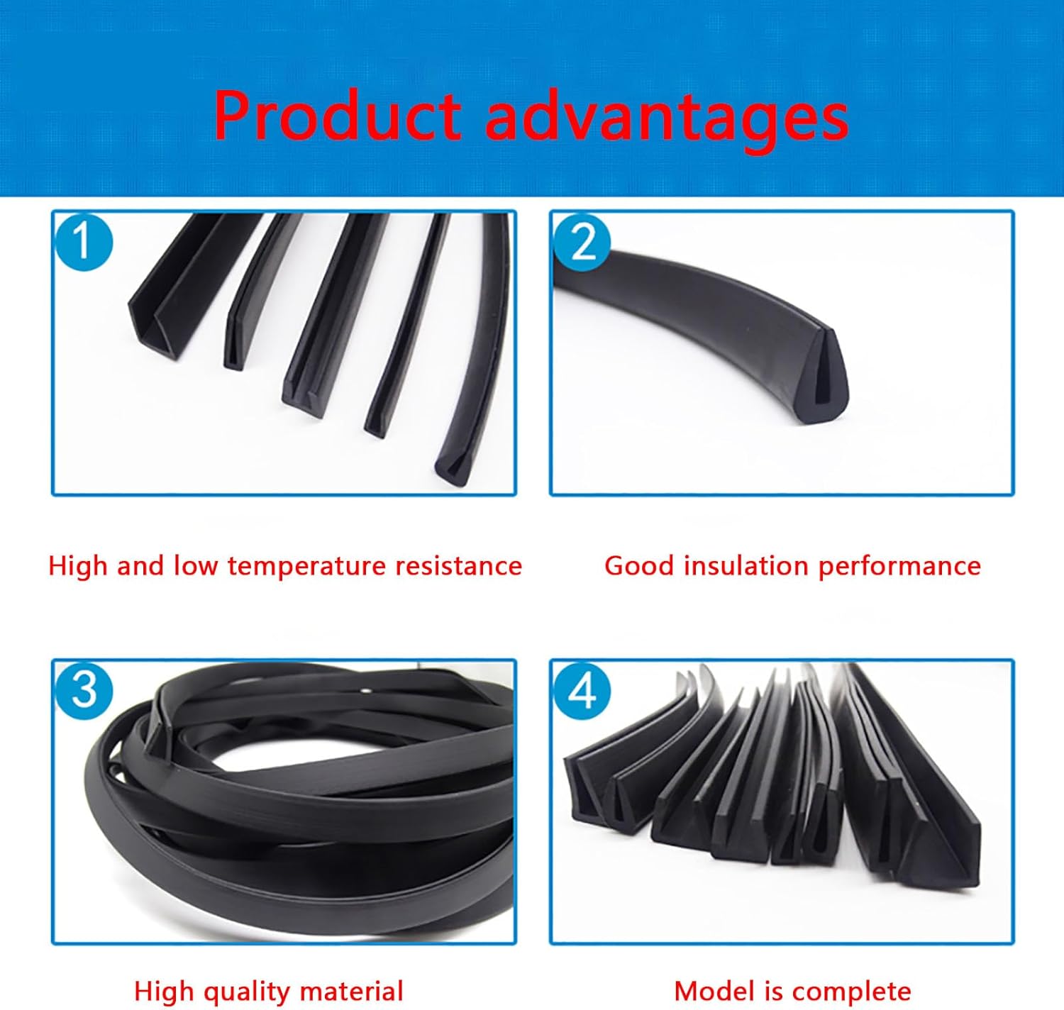 すきま風防止テープ U字型シーリングストリップ 長さ10M ブラック ゴム製 Uチャンネルエッジトリム ゴムシールストリップ エッジ