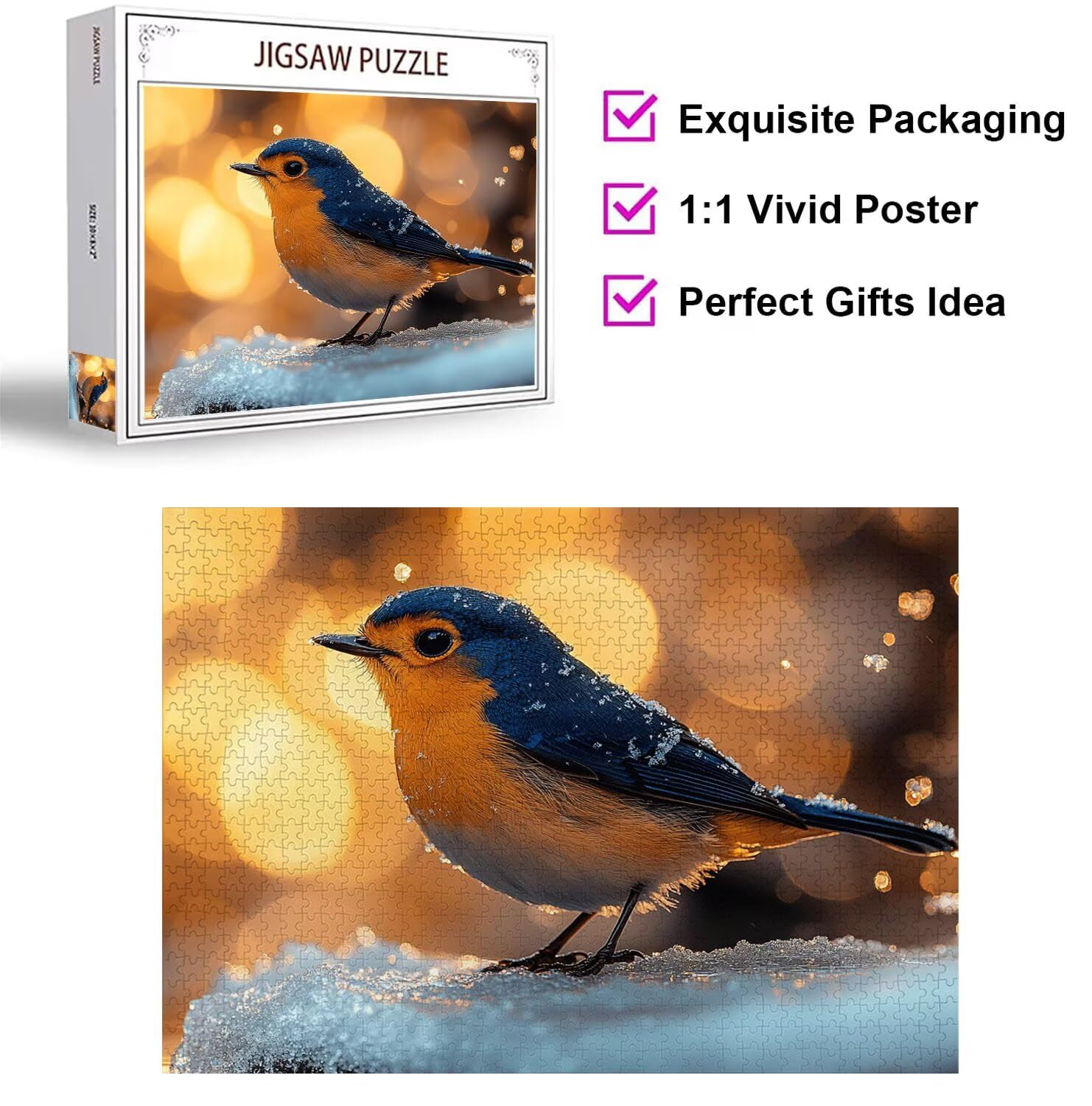 Puzzle dla dorosłych 2000 elementów trudne wyzwanie, ptak, n-597 | Brainteasing Adult Jigsaws Winter Brainteasing Games Zwiększają kreatywność, prezenty 3D, relaks i rozrywka