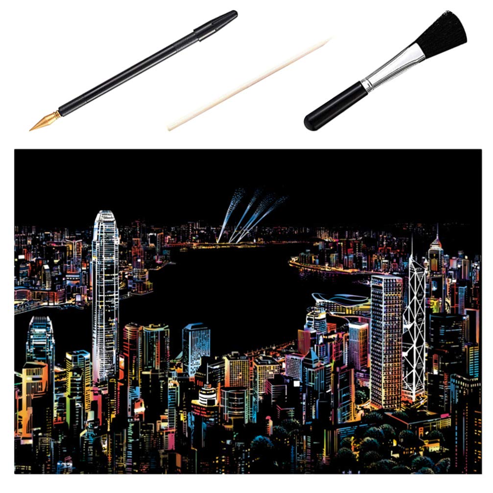 Amazon | ARTIBETTER スクラッチアート 夜景 都市景観 スクラッチ
