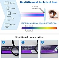 Vista 6 de DXYXYO Reading Glasses 0.50 Women Blue Light Blocking Men Square Computer Readers 3 Pack Fashion Oprah