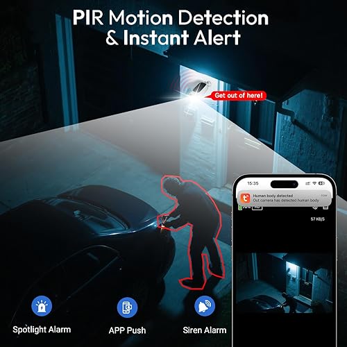 Miniatura 8 de 4 cámaras WiFi 2.4G5G para seguridad en el hogar con panel solar integrado, cámaras de seguridad solar de 2.5 K inalámbricas para exteriores con