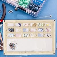 Vista 5 de Svartur Tapete de cuentas de acrílico con tapa, bandeja de cuentas de semillas de base sólida con alfombrilla de cuentas de fieltro integrada