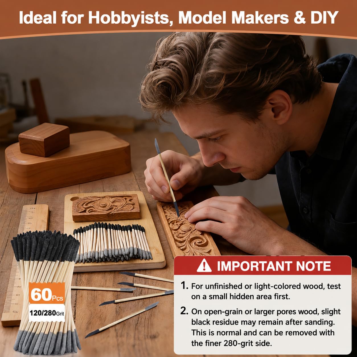 Sanding Sticks - 60 Pcs for Models & Resin -7