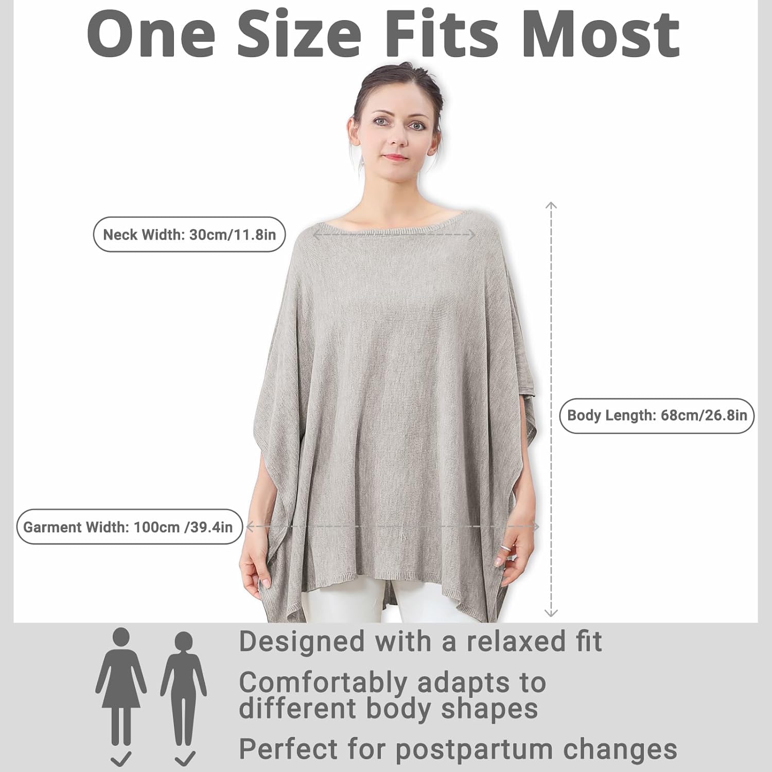 Nursing Cover for Breastfeeding – Privacy Breast Feeding Covers for Women – Soft Lyocell Fabric, Lightweight & Breathable – Multi-Use Scarf, Shawl, Baby Blanket – One Size – with Laundry Bag Grey image 6 of 8 B0FF98XTTR