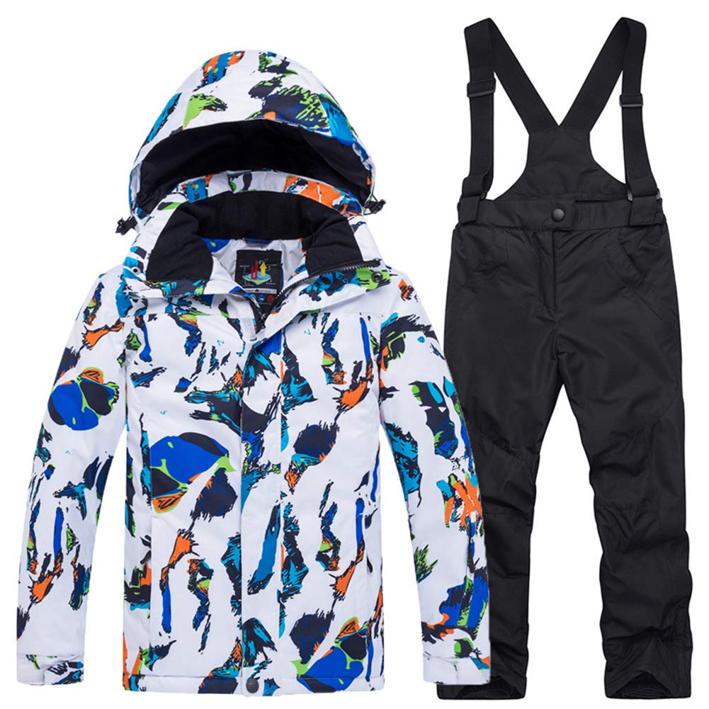 Bambini Ragazzi/Ragazze 2 Pezzi Set da Sci Antivento e Impermeabile Tuta da Sci Pantaloni + Giacca Sport Invernali
