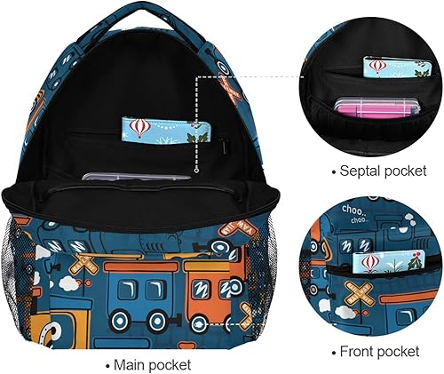 Miniatura 7 de Monster Truck Car - Mochila escolar para niños, niñas, mochila escolar para escuela primaria, mochila de viaje, Steam Train, Mochilas Daypack