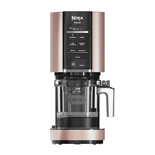 Ninja CREAMi Ice Cream Maker, for Gelato, Mix-ins, Milkshakes, Sorbet, Smoothie Bowls & More, 7 One-Touch Programs, with (2) Pint Containers & Lids, NC301CRG, Rose Gold (Canadian Version) - Rose Gold - 15.95in
