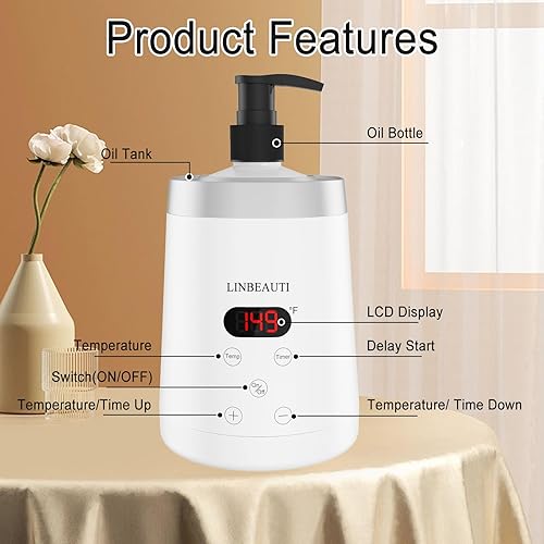 Miniatura 3 de Calentador de aceite de masaje, calentador de loción profesional para spa, crema de loción calentada automática para salón, peluquería, hogar, con