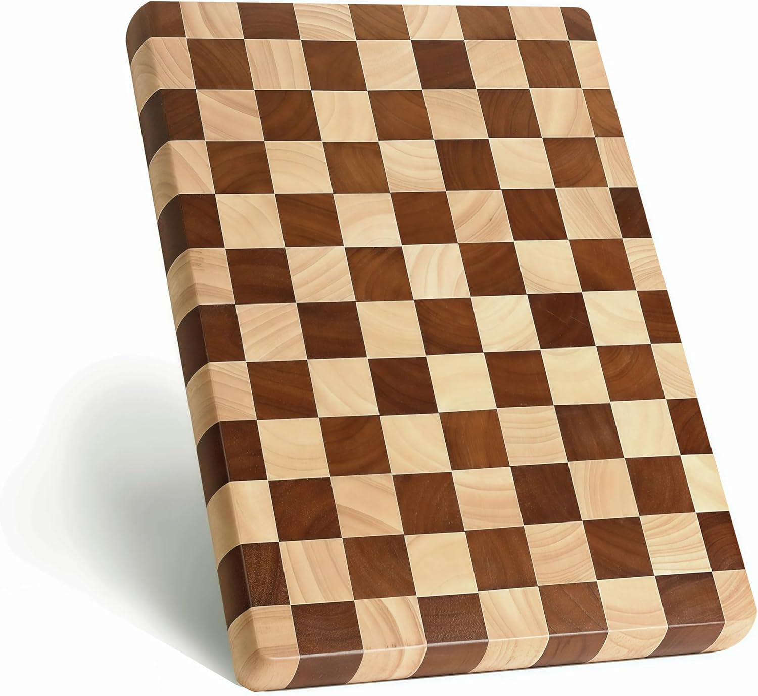 Checkered Acacia Wood Cutting Board for Kitchen, 16″L x 11″W x 1″Th – Large Butcher Block Cutting Board, Wooden Chopping & Charcuterie Board for Meat, Fruit, Cheese & Vegetables