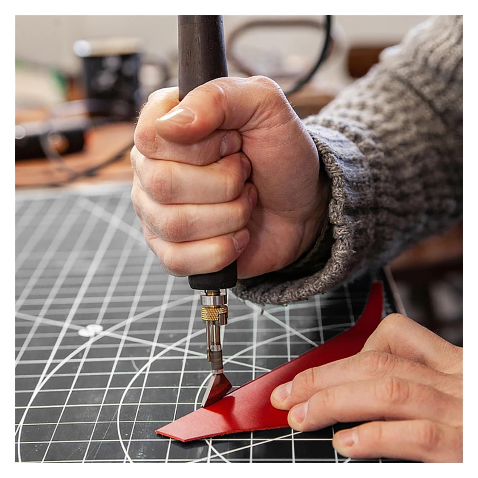 Self Healing Cutting Mats 1pc 120x60cm gray-black cutting board tool, 0.3cm thick double-sided PVC mat, DIY desktop pad for leather Craft
