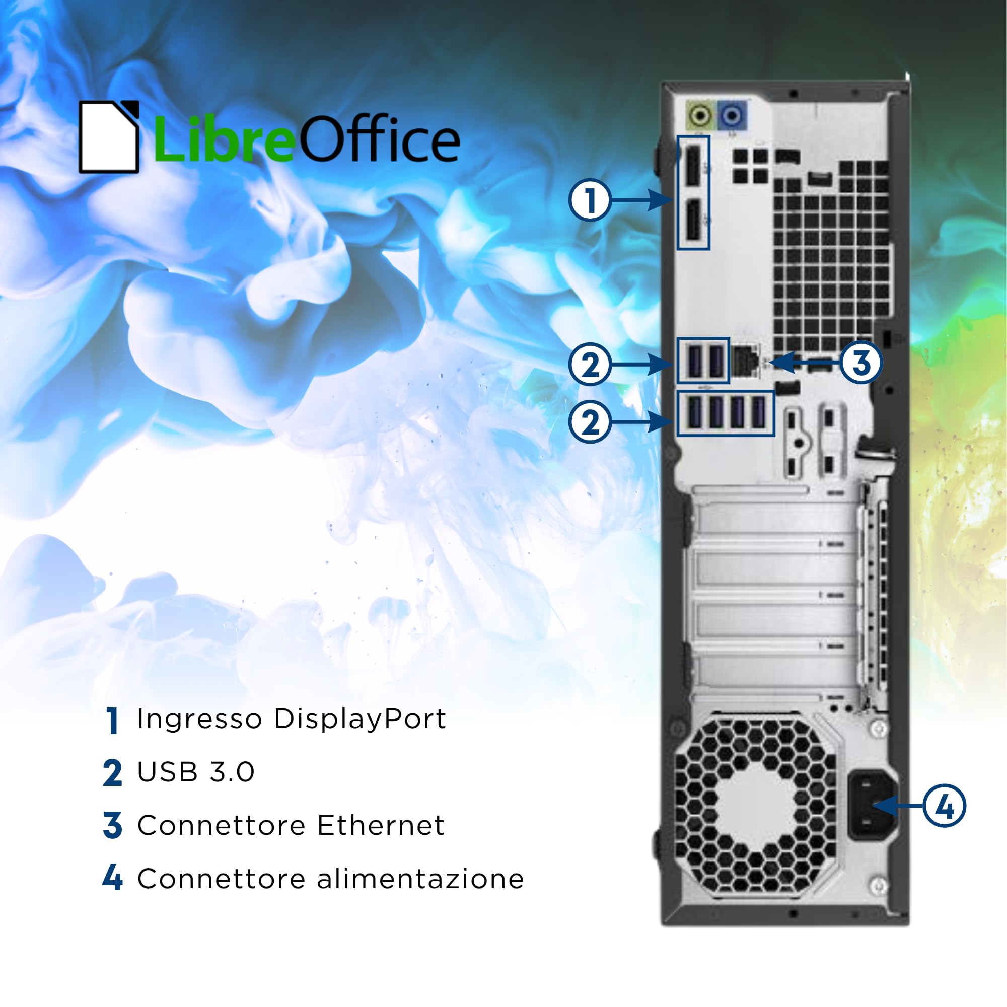 HP, Pc Desktop SFF Pronto All'Uso, Computer Pc Fisso Intel i5-8500 6 Core 3 GHz, Ram 16Gb, SSD 256Gb, Wi-FI, Libre Office, Win 11 Pro (Ricondizionato)
