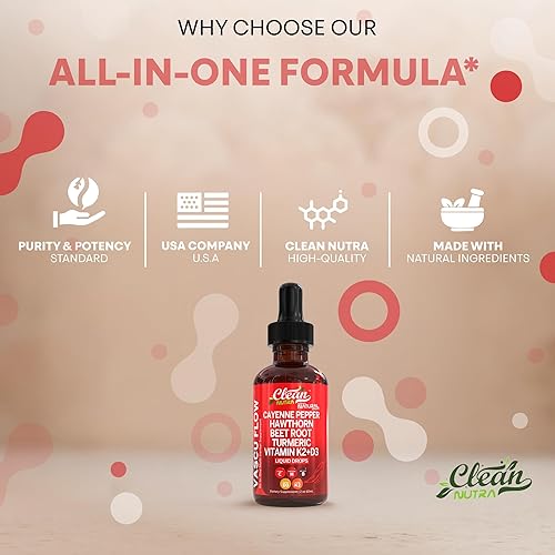 Miniatura 7 de Clean Nutra - Suplemento líquido de gotas de pimienta de cayena + bayas de espino, vitamina D3 K2 polvo de raíz de remolacha, canela de Ceilán,
